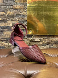 WOVEN PATTERN LEATHER SHOES
