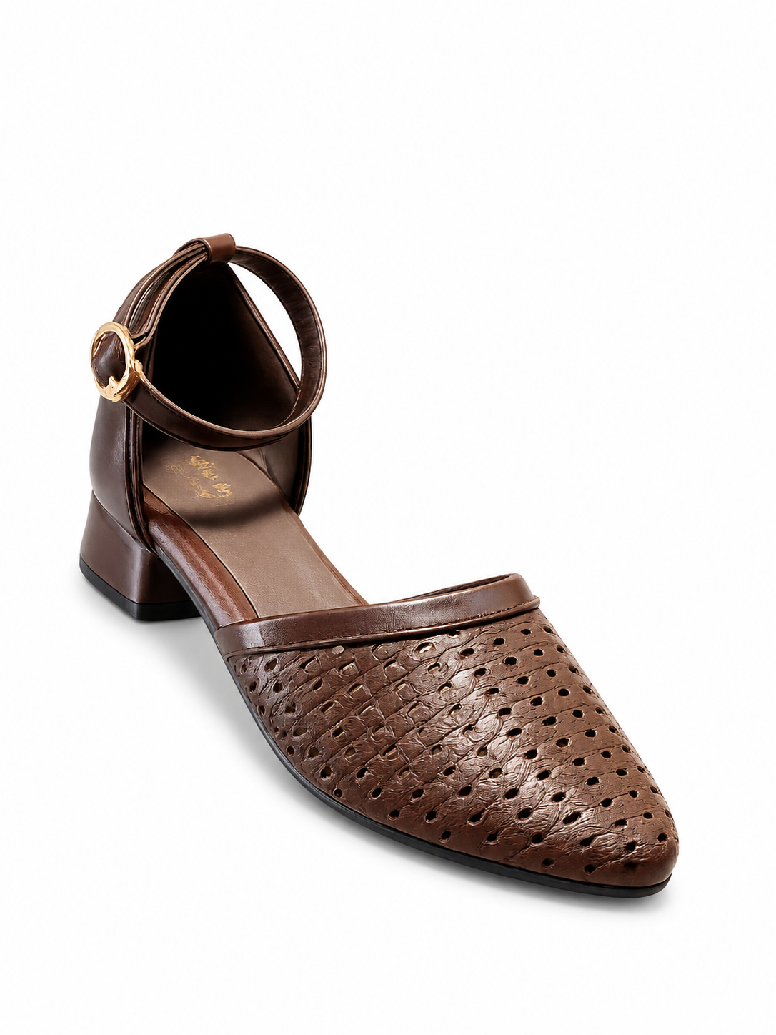 WOVEN PATTERN LEATHER SHOES
