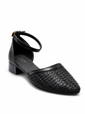 WOVEN PATTERN LEATHER SHOES