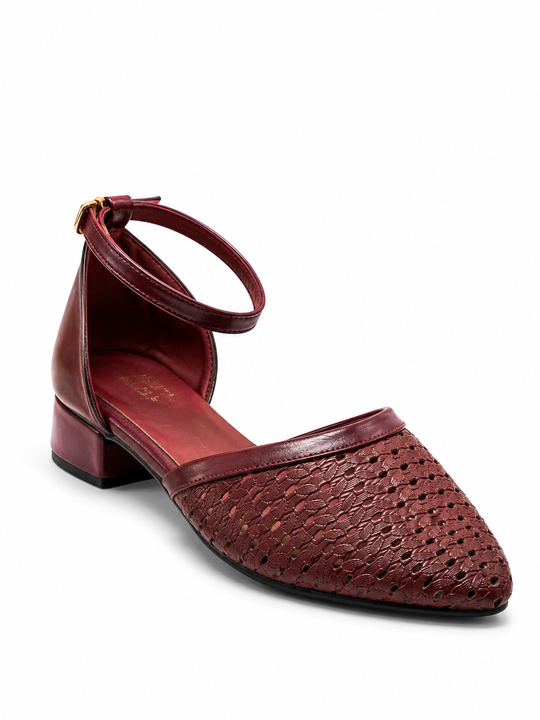 WOVEN PATTERN LEATHER SHOES