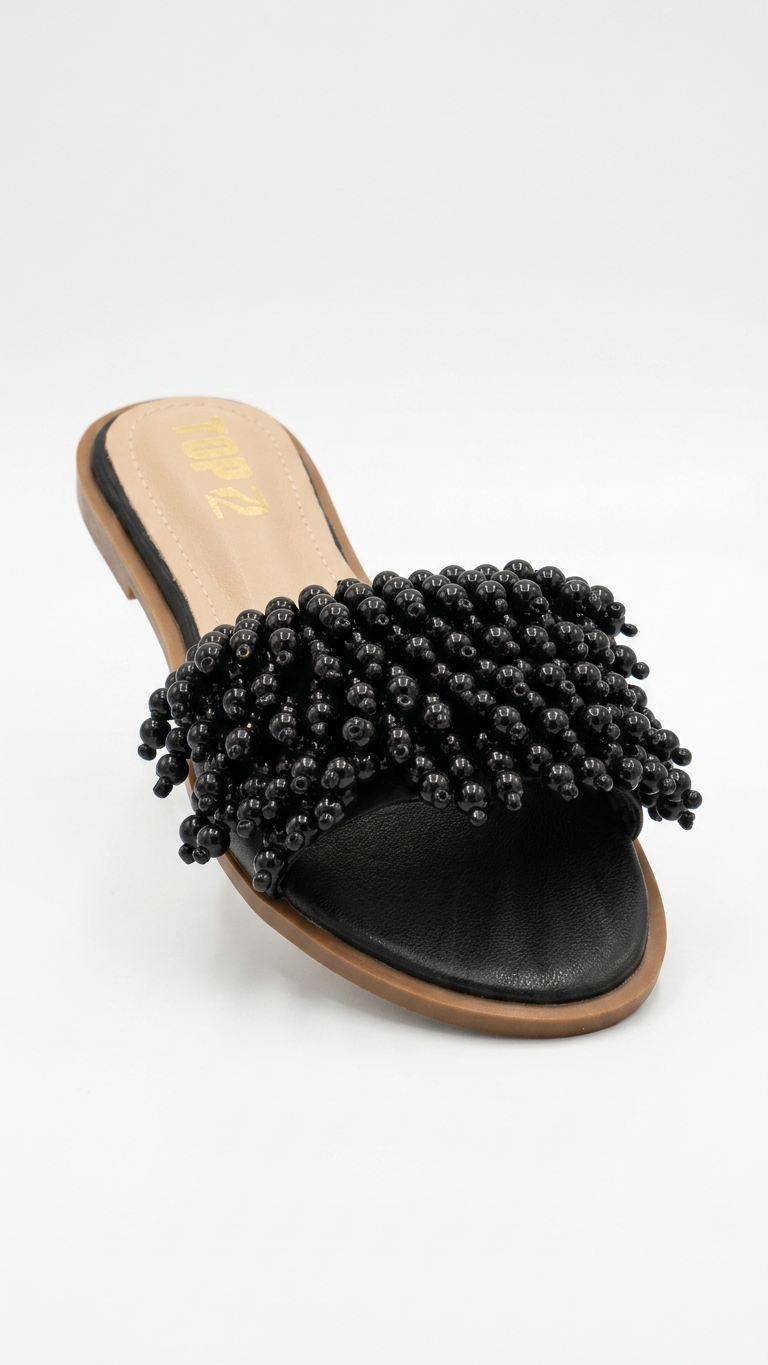 Shiny pearl slippers