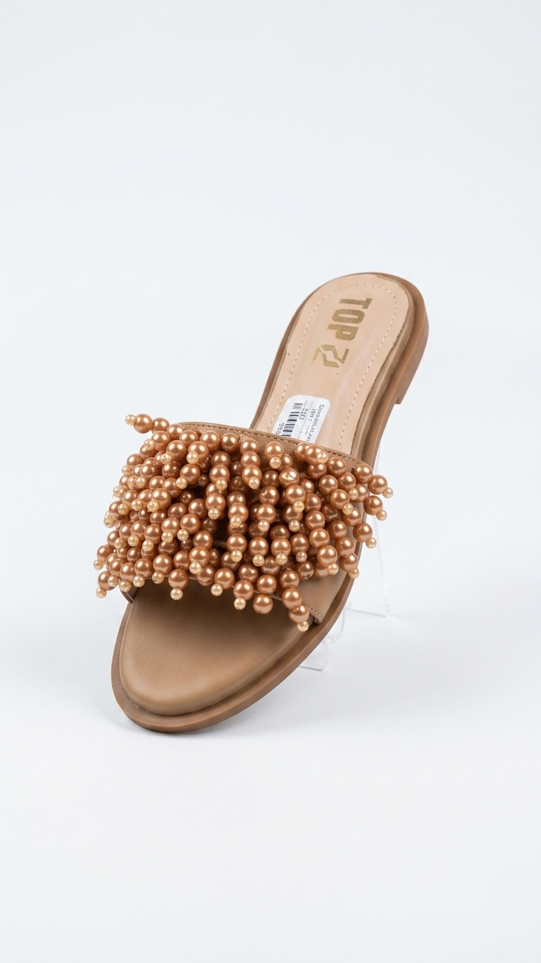 Shiny pearl slippers