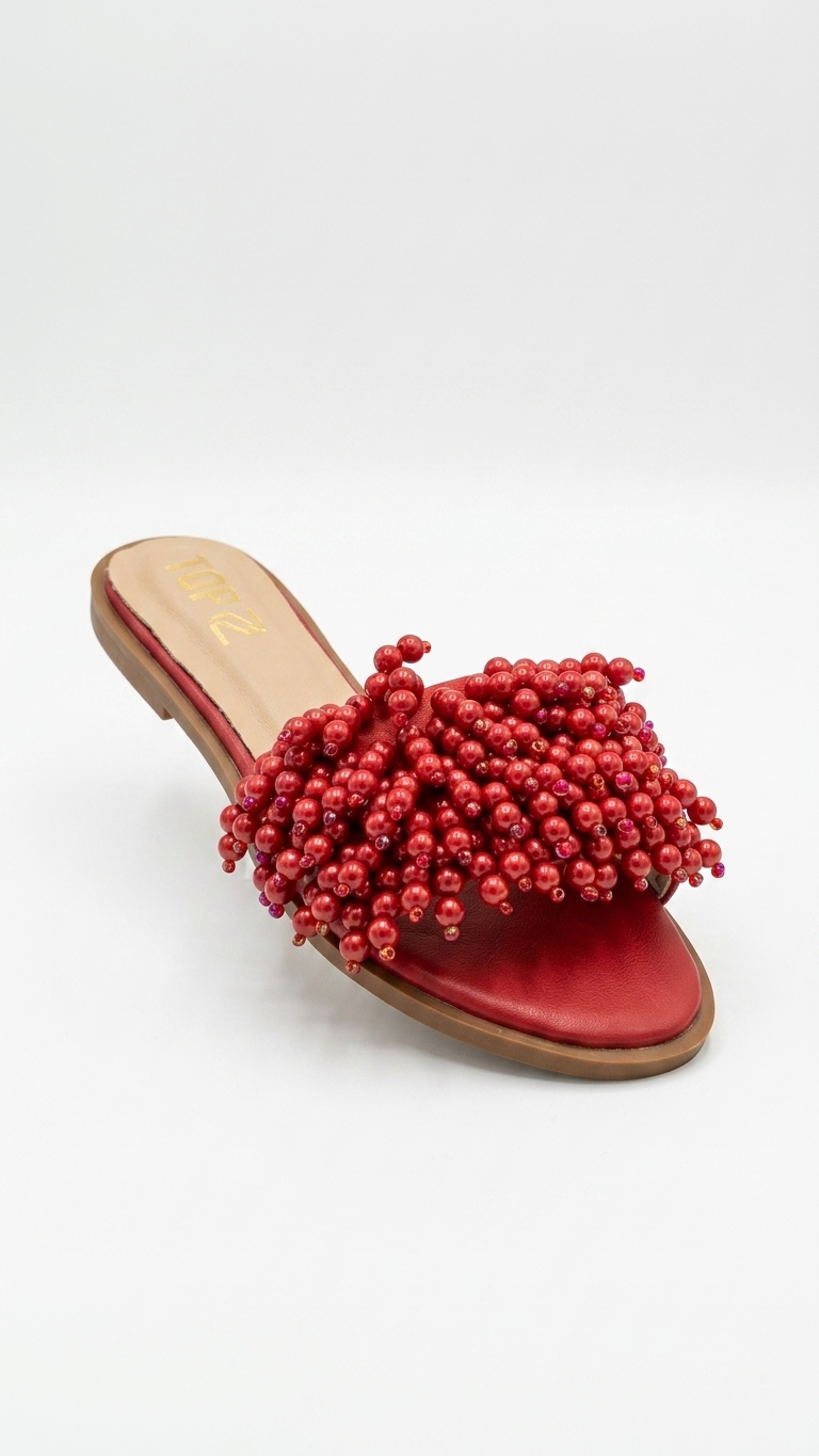 Shiny pearl slippers
