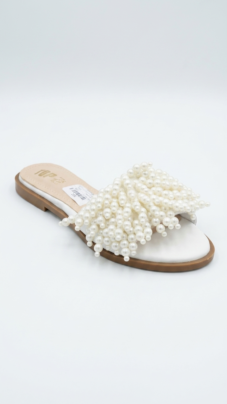 Shiny pearl slippers