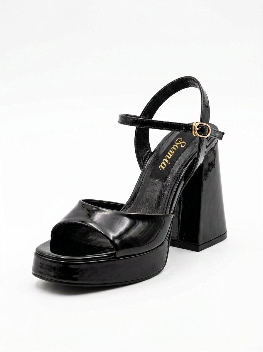 wide heel sandal 9cm