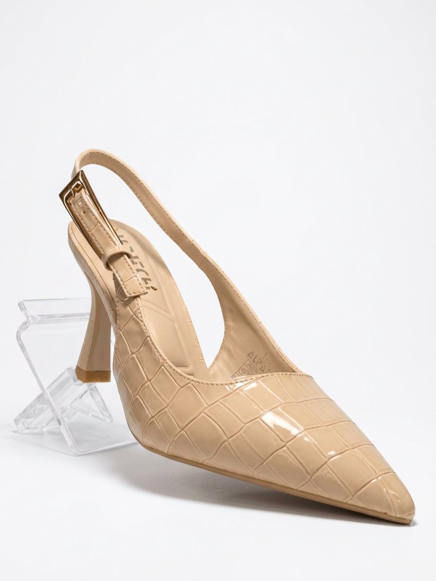 heel shoes in crocodile leather 7cm