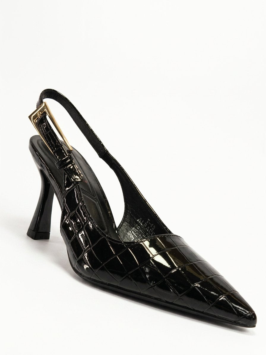 heel shoes in crocodile leather 7cm