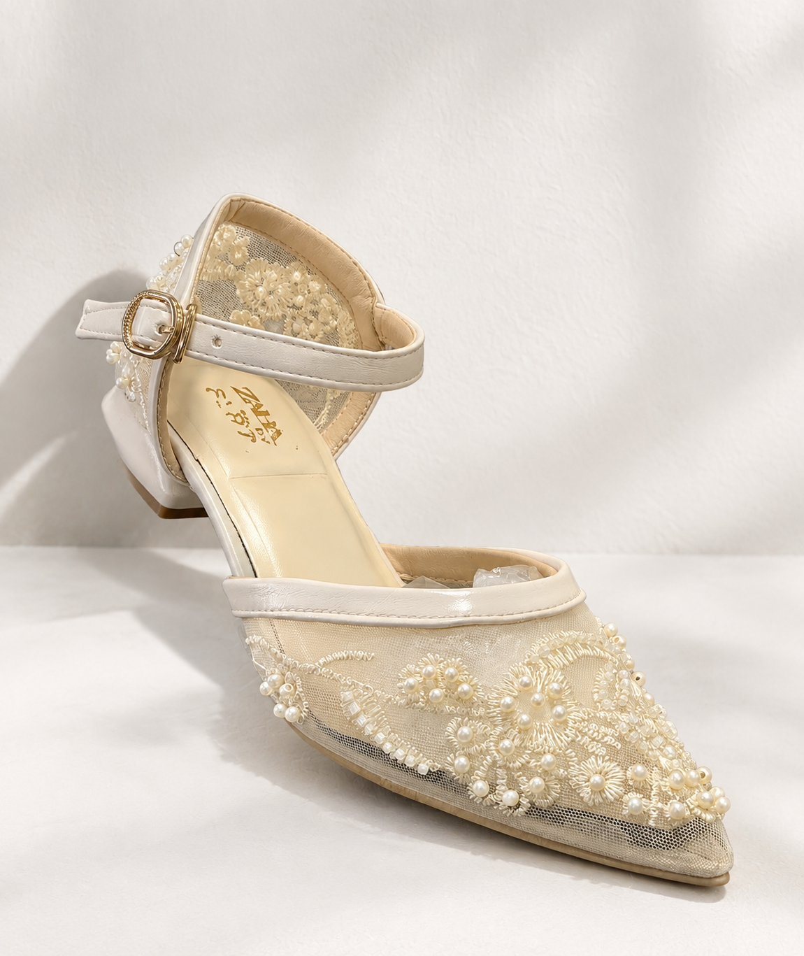 PEARL ANKLE-STRAP HEELS