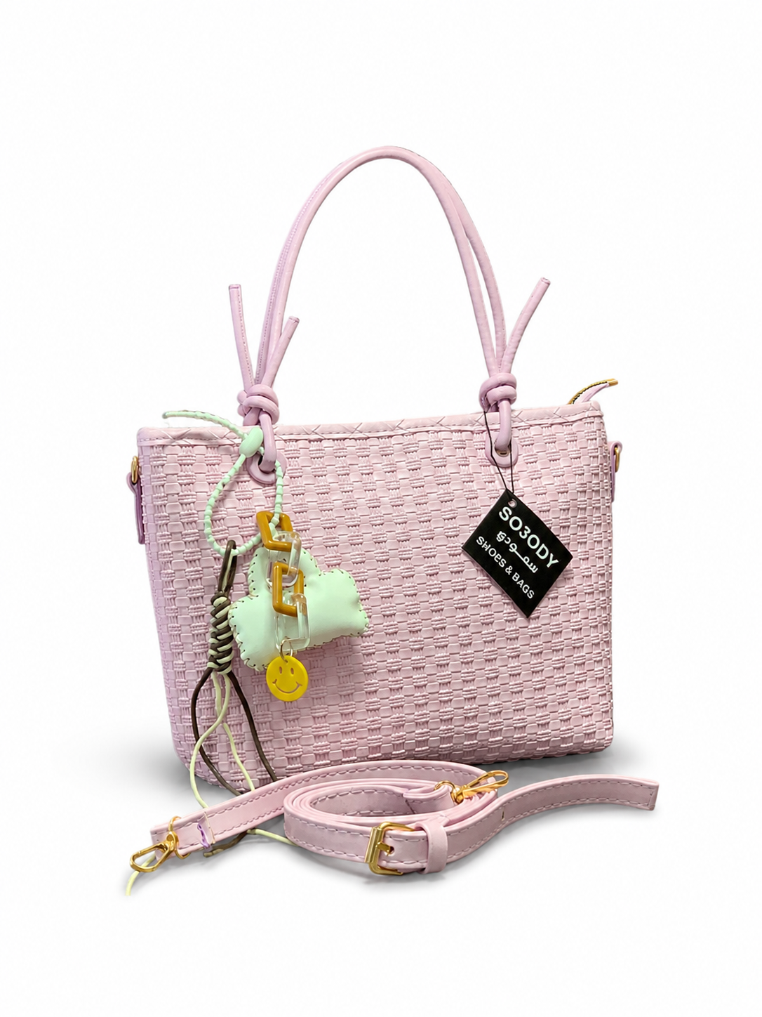 WOVEN HAND BAG WITH CHARM
