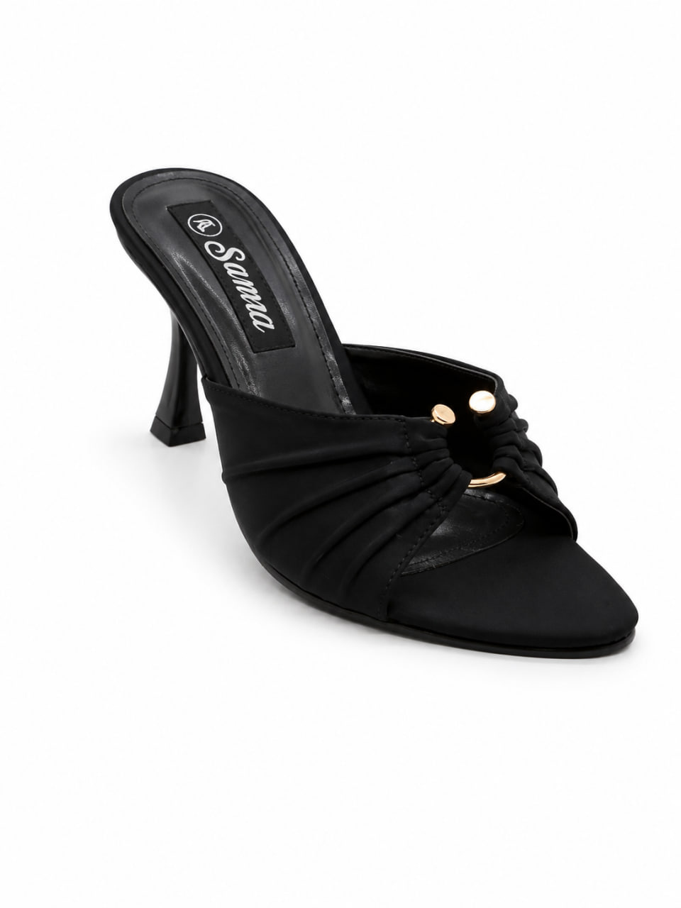 RUCHED SLIDE HEEL