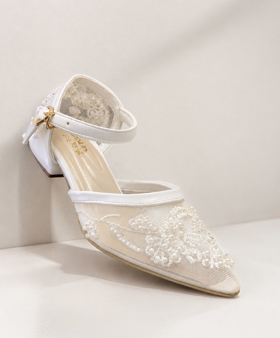 PEARL ANKLE-STRAP HEELS