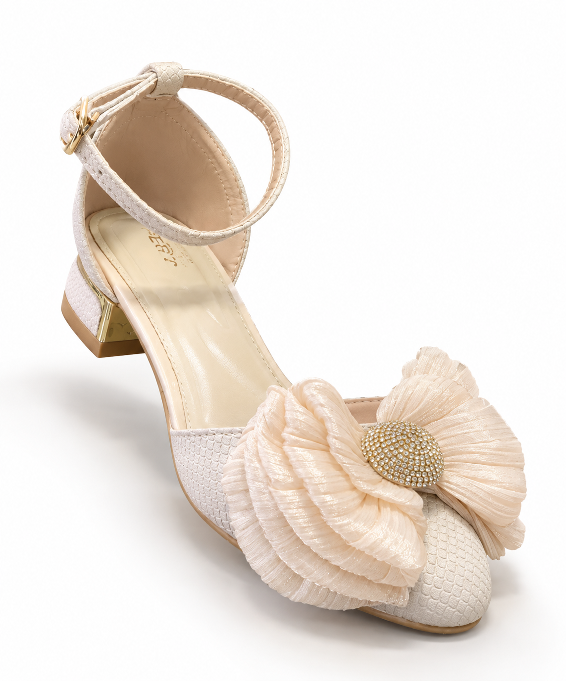 SATIN BOW ANKLE-STRAP HEELS