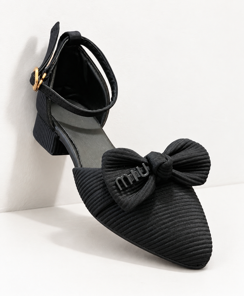 ANKLE-STRAP BOW HEELS