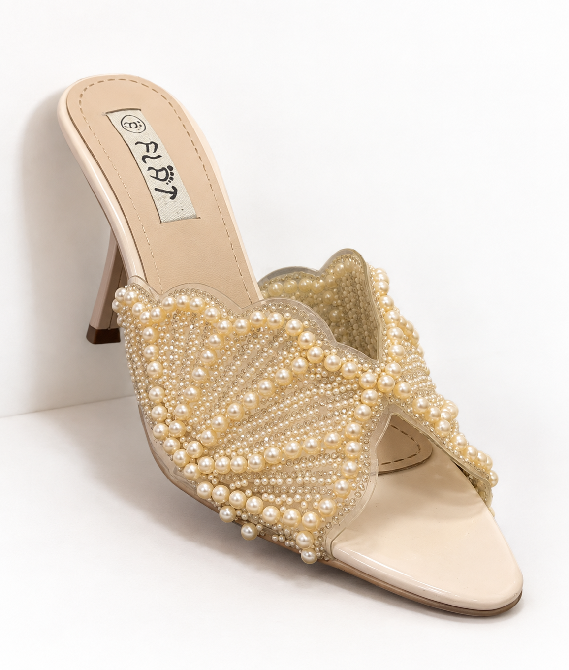 PEARL SHELL SLIP-ON HEELS