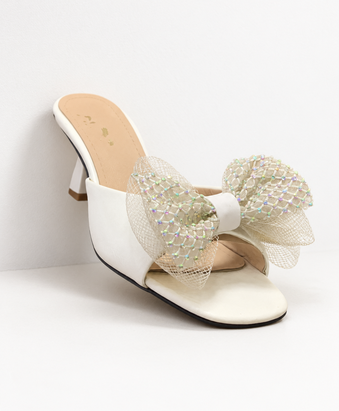 GLAMOR BOW SLIP-ON HEELS