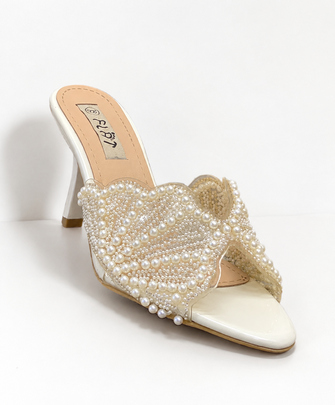 PEARL SHELL SLIP-ON HEELS