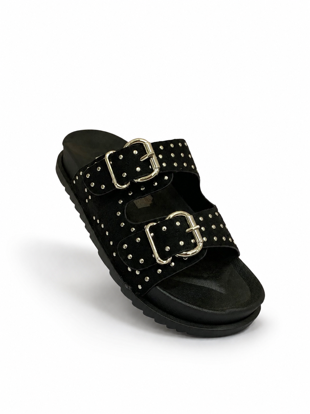 STUDDED DOUBLE-BUCKLE SLIPPER