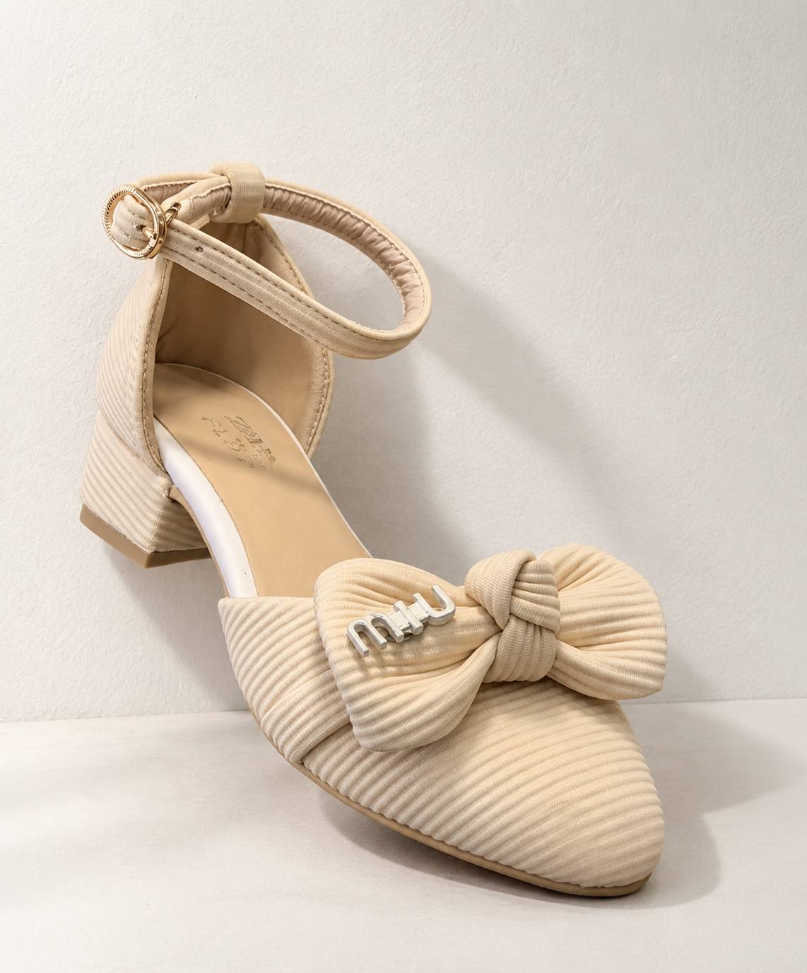 ANKLE-STRAP BOW HEELS