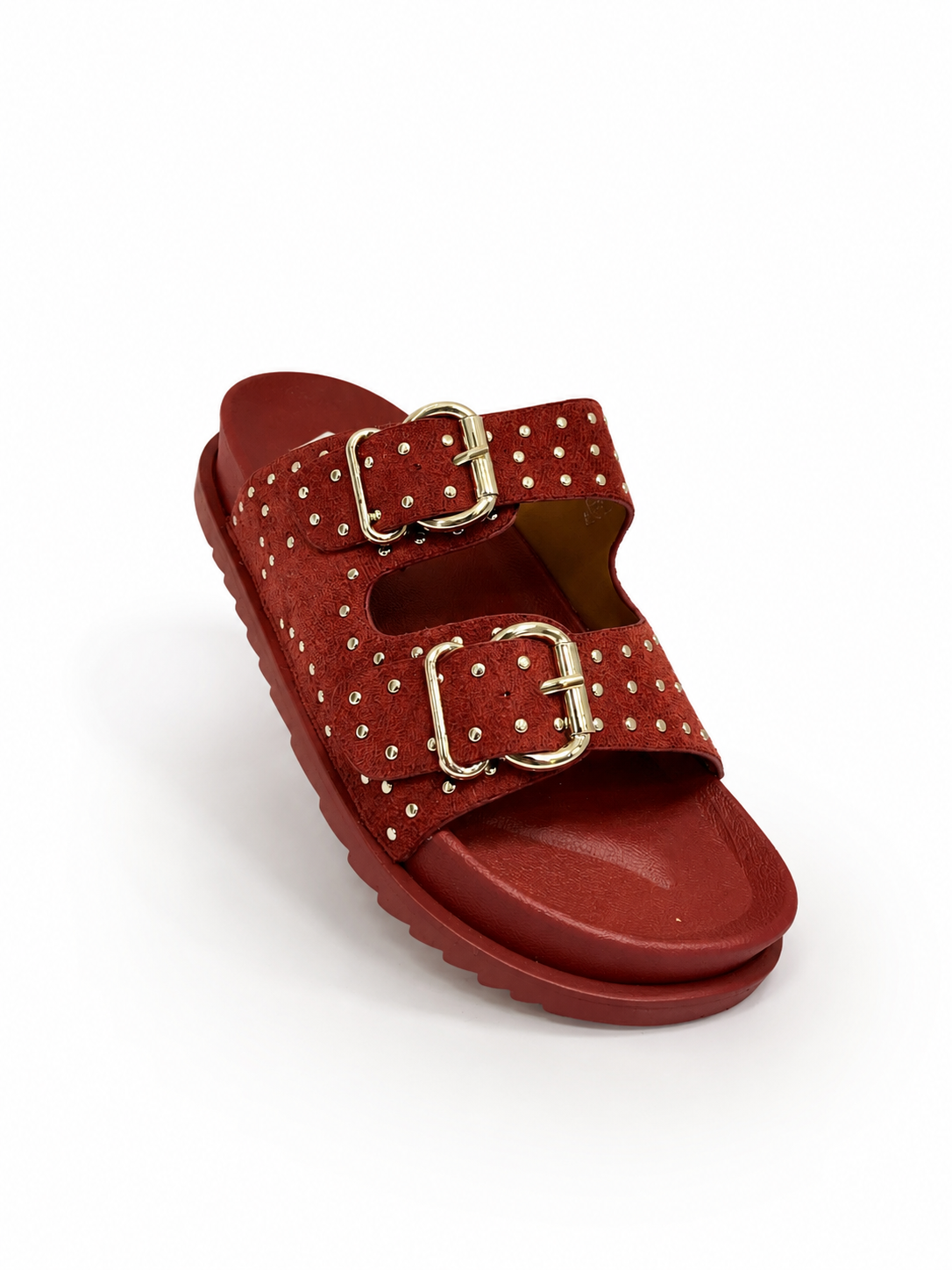 STUDDED DOUBLE-BUCKLE SLIPPER