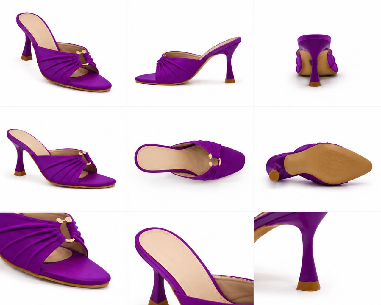 RUCHED SLIDE HEEL