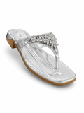 Leather patent leather slippers with toe